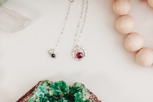 Dark Red Crystal Necklace