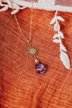 Load image into Gallery viewer, Indigo Quartz Drop Sunburst Necklace | As Seen On The Young &amp; The Restless