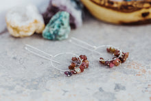 Load image into Gallery viewer, Raw Tourmaline Gemstone Sterling Silver Earrings