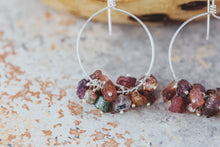 Load image into Gallery viewer, Raw Tourmaline Gemstone Sterling Silver Earrings
