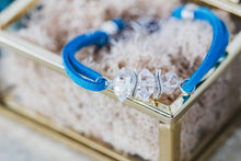 Load image into Gallery viewer, Herkimer Diamond Quartz Sterling Silver Suede Bracelet