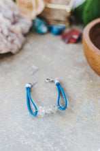 Load image into Gallery viewer, Herkimer Diamond Quartz Sterling Silver Suede Bracelet