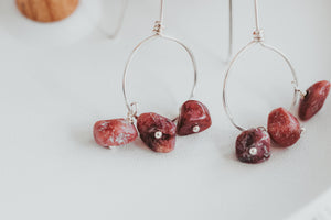 As Seen On Amazon's New Dogs, Old Tricks Rhodonite Drops Sterling Silver Circle Earrings