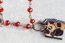 Load image into Gallery viewer, Wings and Roses Crystal Brass Necklace As Seen On The Vampire Diaries