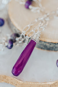 As Seen On Baby Daddy Purple Gemstone Necklace