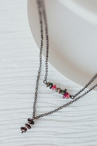 As Seen On Stitchers Gemstone TWO Necklace Set