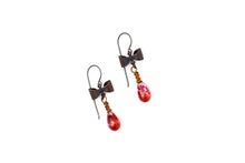 Load image into Gallery viewer, Passion Pink Steampunk Bow Earrings