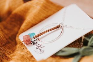 Strawberry Quartz Mixed Metal Necklace | As Seen On Netflix Virgin River