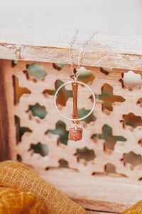 Strawberry Quartz Mixed Metal Necklace | As Seen On Netflix Virgin River