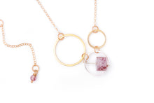 Load image into Gallery viewer, Strawberry Quartz Mixed Metal Circles Necklace