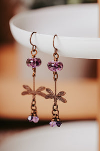 Amethyst Flight of the Dragonfly Earrings