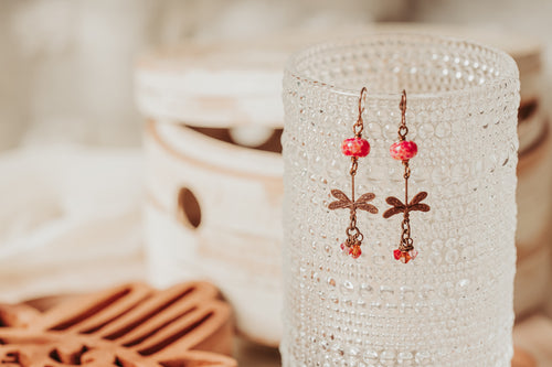 Cotton Candy Flight of the Dragonfly Earrings
