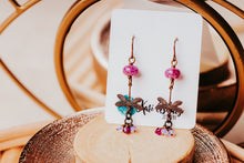 Load image into Gallery viewer, Pink Opal Flight of the Dragonfly Earrings