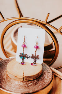 Pink Opal Flight of the Dragonfly Earrings
