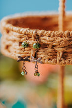 Load image into Gallery viewer, Pistachio Flight of the Dragonfly Earrings