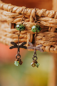 Pistachio Flight of the Dragonfly Earrings