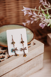 Toasted Caramel Flight of the Dragonfly Earrings