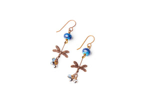 True Blue Flight of the Dragonfly Earrings