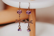 Load image into Gallery viewer, Amethyst Flight of the Dragonfly Earrings