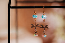 Load image into Gallery viewer, Spring Blue Flight of the Dragonfly Earrings