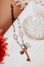 Load image into Gallery viewer, Fly Crystal and Gemstone Brass Necklace