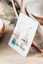 Load image into Gallery viewer, Rose Quartz Gemstone and Crystal Earrings