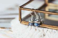 Load image into Gallery viewer, Sodalite Gemstone and Crystal Earrings