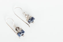 Load image into Gallery viewer, Sodalite Gemstone and Crystal Earrings