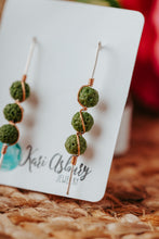 Load image into Gallery viewer, Lava Stone Bead Sterling Silver Rose Gold Filled Essential Oil Diffuser Earrings