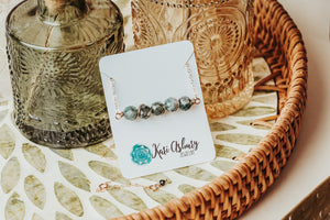 Moss Agate Gemstone Bar Necklace | As Seen On Netflix Virgin River