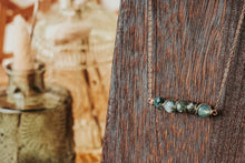 Load image into Gallery viewer, Moss Agate Gemstone Bar Necklace | As Seen On Netflix Virgin River