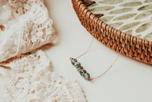 Load image into Gallery viewer, Moss Agate Gemstone Bar Necklace | As Seen On Netflix Virgin River