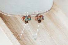 Load image into Gallery viewer, Hieroglyph Sterling Silver Copper Earrings | As Seen On TV | Lifetime Holiday Movies | Christmas Hotel | The Christmas Edition