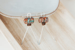 Hieroglyph Sterling Silver Copper Earrings | As Seen On TV | Lifetime Holiday Movies | Christmas Hotel | The Christmas Edition