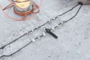 Moon Phases Gemstone Crystal Necklace