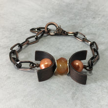 Load image into Gallery viewer, Gemstone Copper Triple Moon Bracelet