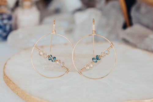 Crystal 14K Gold Filled Circle Threader Earrings | As Seen On The Young & The Restless