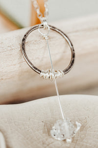 Herkimer Diamond Sterling Silver Pendulum Necklace