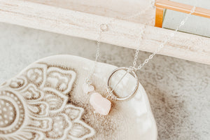 Gemstone Sterling Silver Pendulum Necklace