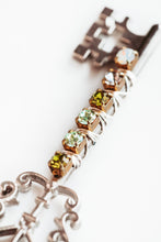 Load image into Gallery viewer, Rhinestone Wrapped Skeleton Key Necklace in Gunmetal