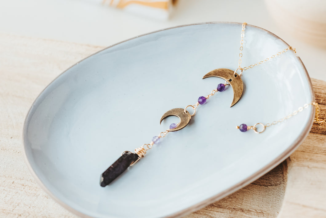 Witch's Moon Amethyst 14k Gold Filled Necklace