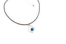 Load image into Gallery viewer, Apatite Gemstone Drop Silver and Leather TWO Necklace Set