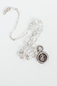 Yin Yang Herkimer Diamond Sterling Silver Necklace