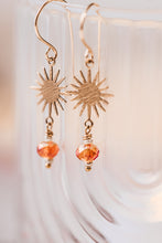 Load image into Gallery viewer, Sunset Orange Sunburst Crystal Drop Earrings | As Seen On TV | Lifetime Movie The Gabby Petito Story