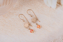 Load image into Gallery viewer, Sunset Orange Sunburst Crystal Drop Earrings | As Seen On TV | Lifetime Movie The Gabby Petito Story