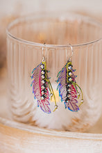 Load image into Gallery viewer, Rainbow Kissed Rhinestone Feather Statement Earrings | As Seen On TV | Netflix Firefly Lane