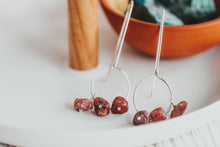 Load image into Gallery viewer, As Seen On Amazon&#39;s New Dogs, Old Tricks Rhodonite Drops Sterling Silver Circle Earrings