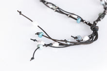 Load image into Gallery viewer, As Seen On Netflix Chambers Pearl and Gemstone Multi-Strand Leather Necklace with Silver Accents