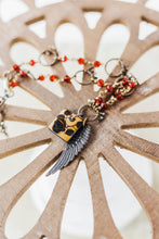 Load image into Gallery viewer, Wings and Roses Crystal Brass Necklace As Seen On The Vampire Diaries