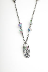 Fluorite Spirals Gemstone Necklace